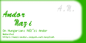 andor mazi business card